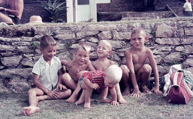 Kids on beach.